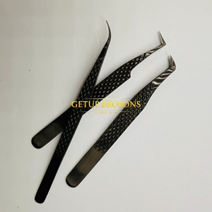 ชุดแหนบต่อขนตาแบล็คพลาสมา สำหรับต่อขนตาแบบวอลลุ่ม แยกเส้นขนตาอย่างมืออาชีพ ทำจากสแตนเลสสตีล แหนบความแม่นยำสูง - Product Image 2