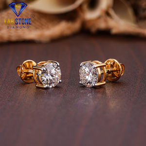 ต่างหูสตั๊ดกลมสุกใสขนาด3.00 TDW labgrown hpht/cvd เพชร VS1ความชัดเจนมาตรฐาน IGI ทอง18K พร้อมเครื่องประดับใส VS1 - Product Image 3