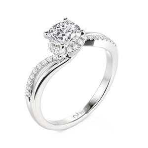 Jeulia <b>Wave</b> Swirl Twist Round Cut Diamond Engagement <b>Ring</b> - Product Image 2