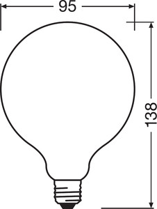 Lámpara globo de cristal LED regulable E27 12W 2700K 150x95mm. (Osram 4058075112131) - Product Image 3