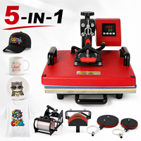 Máquina de Prensa de Calor 5 en 1 de 29*38cm y 33*45cm, Multifuncional, para Sublimación y Transferencia de Calor en Camisetas, Tazas, Gorras y Platos