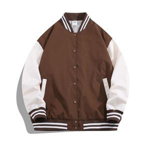 Oversize ocio personalizado parche bordado lana/poliéster manga béisbol Letterman Varsity chaqueta hombres de talla grande High Street Front - Product Image 3