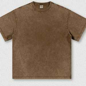 เสื้อยืดใส่สบายบนท้องถนนสีพื้นเสื้อยืดผ้าฝ้ายเฮฟวี่เวท230กรัมเสื้อยืดวินเทจซักได้ไหล่ตกพอดีกับแสงแดดของผู้ชาย - Product Image 3