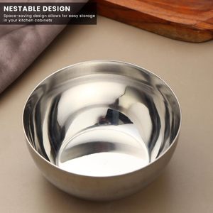 Tazón para Servir Alimentos de Acero Inoxidable Hecho a Mano en India, Duradero y Ecológico, para el Hogar, Restaurantes y Pedidos al por Mayor - Product Image 6