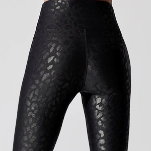 2025 High Quality Womens High Waist Yoga Pants with Custom Logo Solid Gym Leggings Wholesale Fitness Activewear - Product Image 4