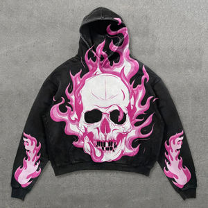 Sweats à capuche et sweat-shirts pour hommes 100% coton vierge éponge française qualité de luxe poids lourd coupe surdimensionnée logo imprimé personnalisé - Product Image 2