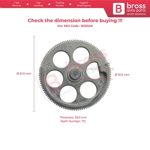 มอเตอร์ม่านบังแดดหลัง BGE549 เฟืองโลหะ 115 ฟัน - Product Image 6