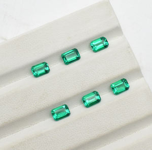 Octogone Lab Grown Emerald hydrothermal Emerald Vivid green Gemstone 9X7mm 10X8mm 11X9mm 12X10mm Pierres précieuses en vrac pour bijoux - Product Image 1