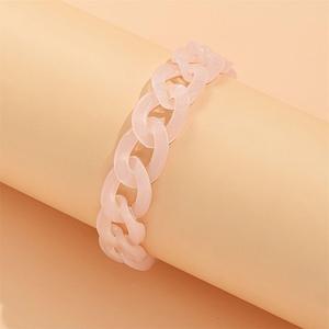 Pulsera de eslabones mate grande con cadena de declaración fluorescente para mujer, brazalete de cadena de eslabones de resina acrílica de Color neón grueso - Product Image 5