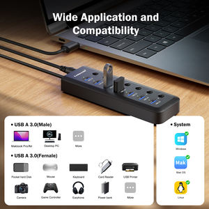 Concentrador USB TC111 7 en 1 de 2 a 7*1, estación de acoplamiento de 3,0 con puerto DC - Product Image 3