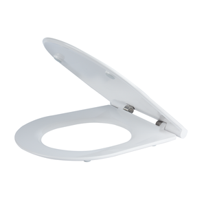 Tapa de inodoro de una pieza en forma de D, de Duroplast blanco brillante, compatible con material plástico - Product Image 5