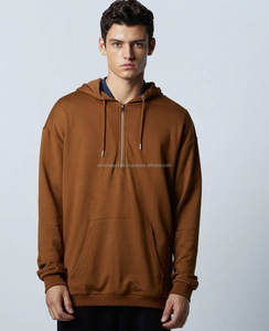 Sweat à capuche pour homme 100% coton avec logo personnalisé, épaules tombantes vierges, pull oversize, sweat à capuche en coton épais et respirant pour homme - Product Image 2