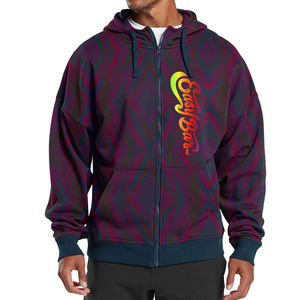 Vente en gros 100% coton mélangé fermeture éclair Streetwear sweats à capuche pour hommes logo brodé pull surdimensionné pour garçons - Product Image 1