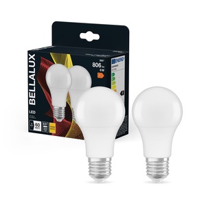 Pack de 2 lámparas LED estándar E27 8.5W 2700K (Bellalux 4058075157026) - Product Image 1