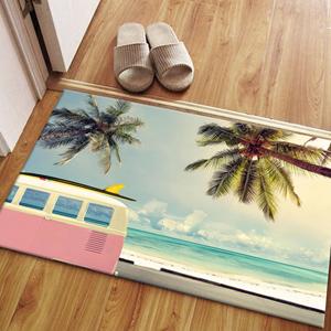 Alfombra Estampada con Paisaje Tropical, Palmeras, Suave, Redonda, para Baño, Decoración de Pared, Alfombra de Terciopelo - Product Image 4