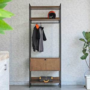 Magnifique porte-manteau en bois d'hévéa de 84x45x220cm avec 8 tiroirs pour salon - Product Image 3