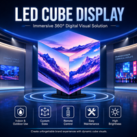 Affichage LED en cube P2.5 sans soudure, angle de vision à 360 degrés, écran LED en cube magique pour exposition technologique, publicité créative HD