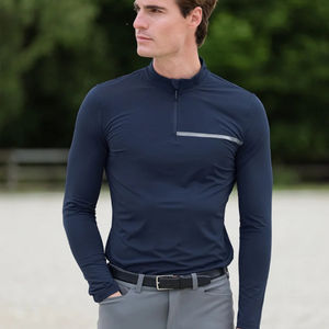 Chemise d'équitation à manches longues pour homme, tissu léger et rafraîchissant, respirant, couche de base pour l'entraînement en écurie, personnalisable - Product Image 1