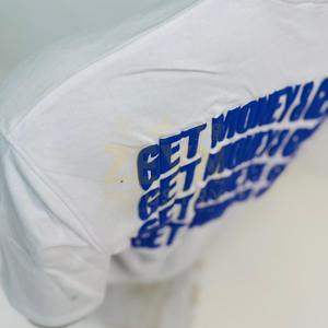 T-shirts imprimés en relief de couleur blanche personnalisés, streetwear, surdimensionnés, en coton lourd, style vintage, imprimés, respirants, pour hommes - Product Image 6