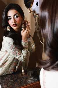 Designer Chiffon Embroidered Anarkali Lehenga Choli Long Sleeve Formal Maxi Dress Rich Embellishment for Women Party Wear - Product Image 5