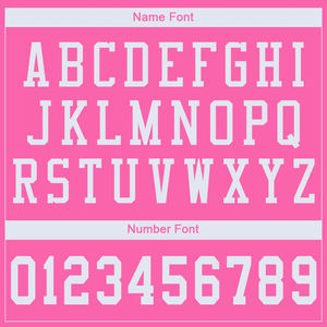 Conjuntos de Camisetas de Fútbol Americano Personalizadas con Nombre y Número del Equipo en Color Rosa y Blanco, Impresas por Transferencia de Calor, 100% Poliéster, Unisex, Talla Grande - Product Image 5