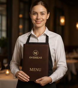 Cubierta de Menú de Restaurante Personalizada de Lujo, Portamenús de Cuero PU Impermeable con 4 Páginas Reemplazables - Product Image 4
