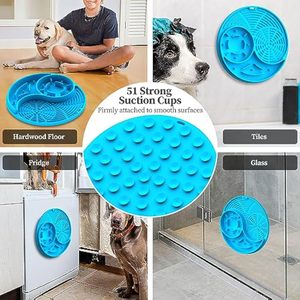 <b>Silicone</b> licking <b>mat</b> for pets slow feeder pad promotes calm behavior reduces stress aids digestion safe non slip dishwasher safe - Product Image 6