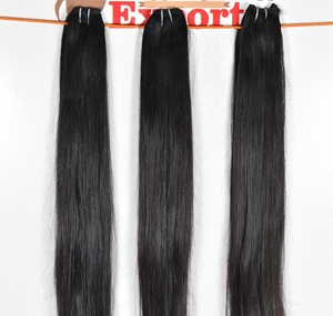 Extensiones de cabello virgen crudo alineado con cutícula Onda natural Sin tengle Paquetes de color negro Vendedores rectos Templo indio Humano - Product Image 4