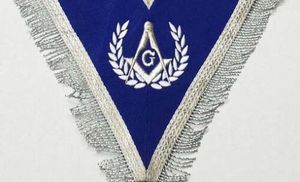 Tablier en cuir à franges argentées Master Mason Set Everyday Oversleeve with Gauntlets Cuffs Collar - Product Image 5