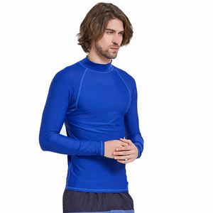 Rash Guard uni personnalisé de haute qualité pour garçons chemises de couleur bleue pour hommes avec taille personnalisée et étiquette de marque - Product Image 6