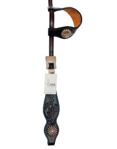 Harnais d'équitation en cuir véritable de style occidental, à une oreille, sculpté à la main, avec des accessoires en cuivre, pour l'équitation - Product Image 6