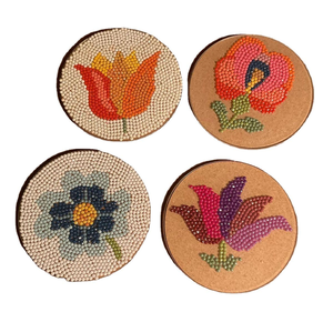 Beautiful High Quality Eco-Friendly Modern Art Beaded Table Coasters Hot Selling Handmade <b>Eye</b>-Lips-Cactus Pattern Custom Logo - Product Image 5