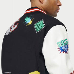 Vestes universitaires personnalisées pour hommes, fabricant OEM, manches en cuir PU et laine, vêtements d'extérieur de style sportif pour l'école et l'université - Product Image 4