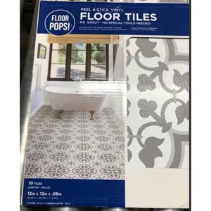 FloorPops FP2953 Remy Peel & Stick Baldosas grises Fácil remodelación NIB Producto - Product Image 1