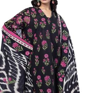 ชุดสตรีแบบสามชิ้น บาแนรัสี ชัลวาร์ คามีซ ชุดออกแบบสำหรับผู้หญิง ชุดงานเลี้ยงสไตล์ชาติพันธุ์ พร้อมผ้าคลุมไหล่ผ้าไหมและกางเกงทรงตรง - Product Image 3