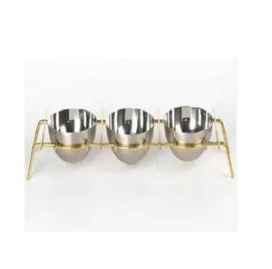 Modern Metal Fruit Bowl Hammered Silver With Fancy <b>Work</b> Round Shape Serving Bowl With Gold Metal <b>Stand</b> - Product Image 1