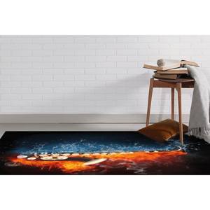 Alfombra Impresa: Diseño Único de Saxofón, Fuego y Agua, Diseños de Música Jazz, Alfombra Delgada No Tejida - Product Image 4