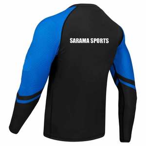 Rashguard à manches longues en polyester sublimé de haute qualité, écologique, 220g, couleurs personnalisées, logo personnalisé, vêtements de combat MMA BJJ pour hommes - Product Image 3