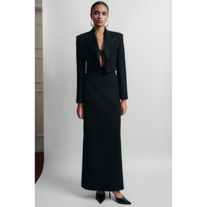 Chaqueta de mujer de alta moda de un solo botón Wenny chaqueta recortada rayón Spandex tela tejida primavera 2025 ropa de mujer - Product Image 1