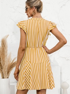 Robe décontractée multicolore à col en V et manches courtes, patchwork floral, écologique, respirante, coupe évasée, nouvelle mode d'été, grandes tailles - Product Image 2