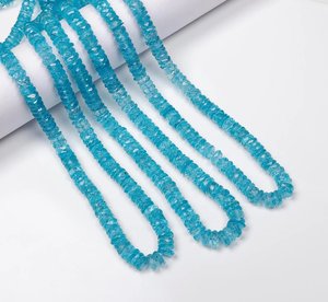 2025 fait à la main pour suisse topaze bleue à facettes Heishi disque pneu perles pierres précieuses naturelles brin collier Bracelet fabrication de bijoux - Product Image 5