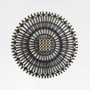 New Latest Design <b>Woven</b> Rattan <b>Placemat</b> Vintage Black Radial Rattan <b>Placemat</b> Tablemat For Serving Dining Table Decor - Product Image 5