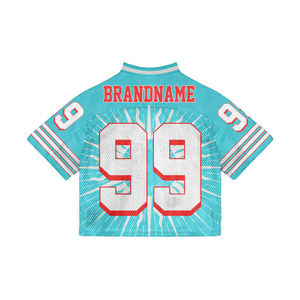 เสื้อครอปตาข่ายถักคอวีทรงโอเวอร์ไซส์เสื้อเจอร์ซีย์ฟุตบอลอเมริกันสำหรับผู้ชาย - Product Image 4