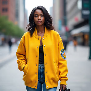 Chaqueta de bombardero de gran tamaño de Hip Hop para mujer, ropa de calle de béisbol, abrigo, ropa informal, prendas de vestir de retazos de alta calidad, chaquetas universitarias - Product Image 2