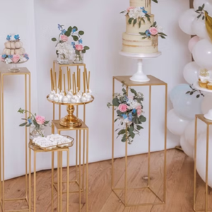 Soporte de pastel flotante redondo de Metal dorado para decoración de bodas Precio al por mayor Soporte de pastel elegante para fiestas y eventos - Product Image 5