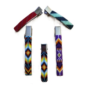 Seed Beads Hair <b>Clip</b> Customized Colors Available Wholesale Beaded Flower Hair <b>Clips</b> Ethnic Handmade Boho Style Gift - Product Image 1