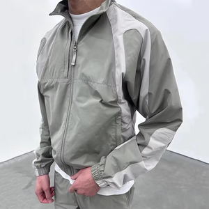 Ensemble de Survêtement Polaire à Capuche d'Automne Personnalisé pour Hommes Grande Taille Veste Coupe-Vent 100% Coton Zip Broderie Logo Surdimensionné Respirant - Product Image 2