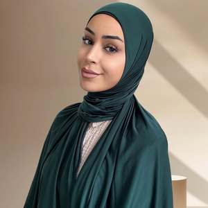 高品質液体ジャージーヒジャーブ最新デザイン液体ジャージーヒジャーブ平野固体ストレッチジャージープレミアムスカーフ - Product Image 5