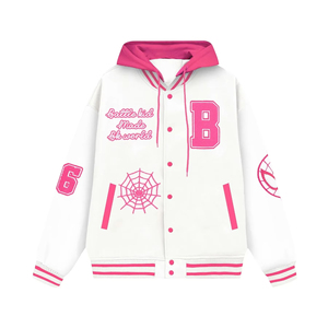 Chaqueta Universitaria de Béisbol Personalizada de Nuevo Diseño para Hombre, OEM, Venta al por Mayor, Estilo Letterman con Estampado Personalizado, 100% Algodón, Cierre Frontal Largo - Product Image 6