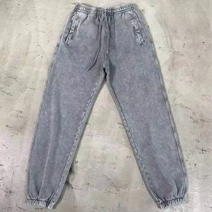 กางเกงวิ่งขายาวสำหรับผู้ชายกางเกงสำหรับผู้ชายกางเกงวิ่งจ๊อกกิ้งแบบถักเอวกลางดีไซน์ตามสั่งแนวไฮสตรีท - Product Image 4